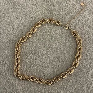 Elegant Gold-Tone Rope Chain Necklace